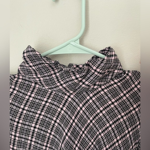 Zara Woman Black & Pink Plaid Feminine Puff Long Sleeve Top Size Medium - Picture 5 of 10